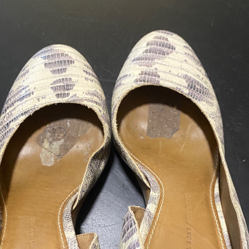 Schuler and Sons for Anthropologie Snakeskin Cutout Wedge Heels - Picture 3 of 12